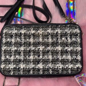 Kate Spade Black and White Tweed Crossbody Bag